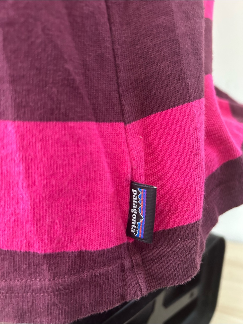 Patagonia 100% Organic Cotton Sender
Striped Rugby Dress Pink 3/4 Sleeve Sz. M - Picture 6 of 8